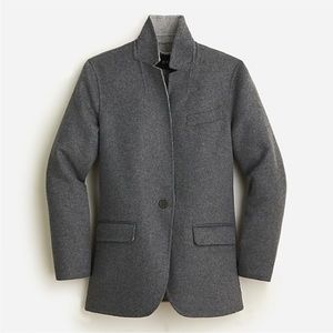 J Crew Leighton blazer jacket in double faced wool, 6, charcoal light grey